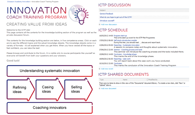 Ericsson ICTP hemsida